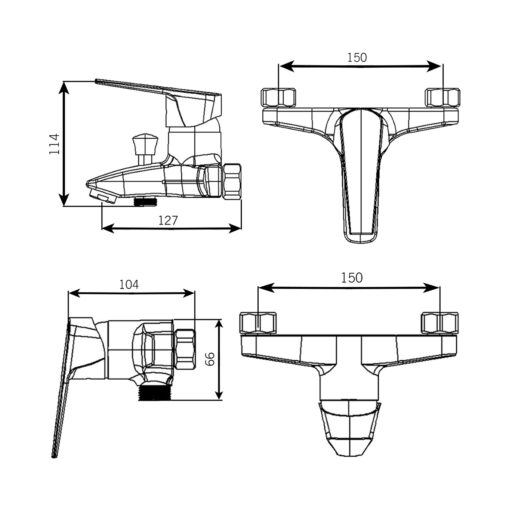 ست شیرآلات ویک سفید کروم